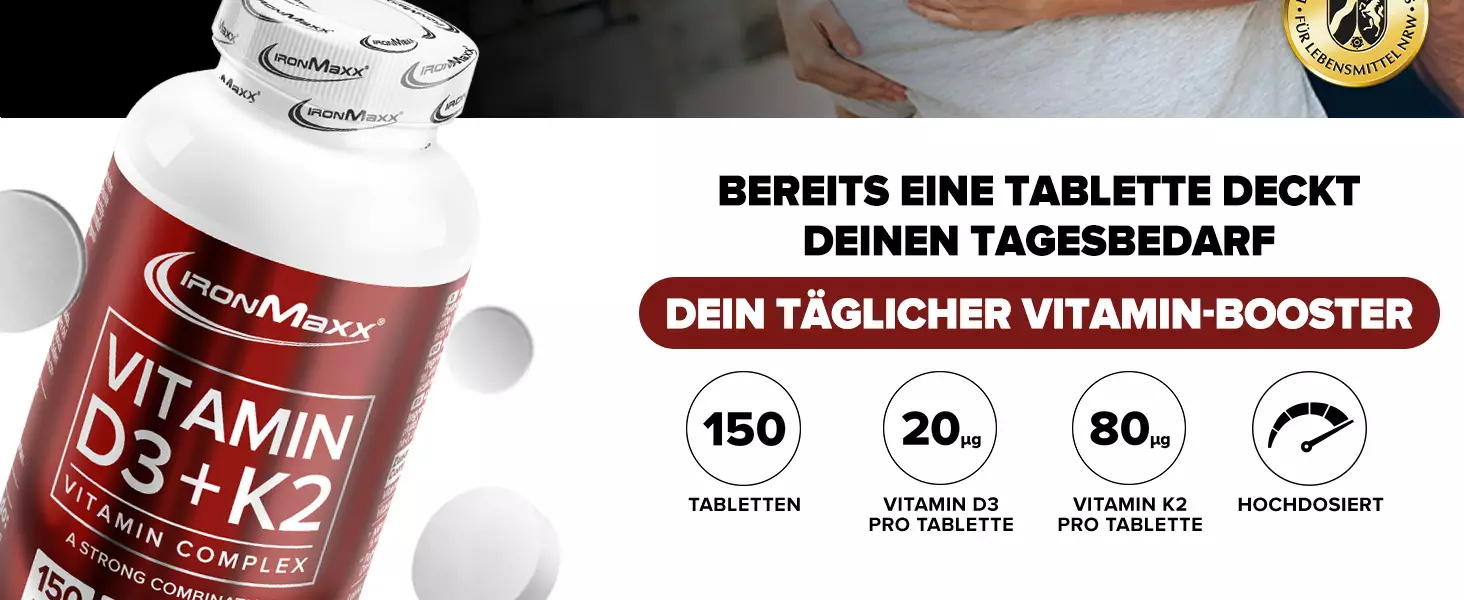 Vitamin D3+K2 150 tabletta IronMaxx®