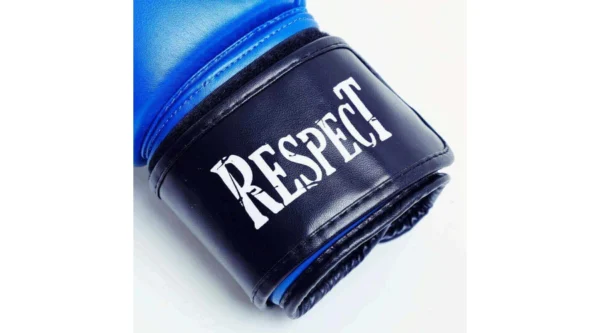 Boxkesztyű Műbőr Kék Fekete 8-12OZ - Respect Fight