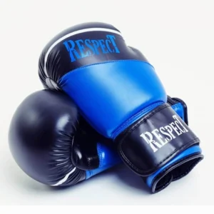 Boxkesztyű Műbőr Kék Fekete 8-12OZ - Respect Fight