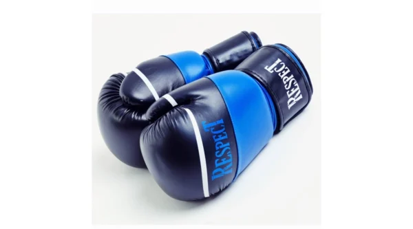 Boxkesztyű Műbőr Kék Fekete 8-12OZ - Respect Fight