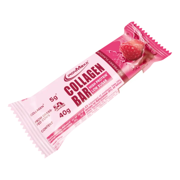 Collagen Bar 40g IronMaxx – 12 g fehérje és 5 g kollagén 9 Collagen Bar 40g IronMaxx kollagénes fehérjeszelet málnás ízben