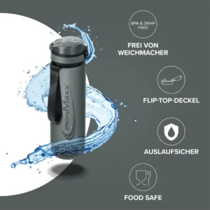 Új termékeink 19 IronMaxx Galerie Sport Water Bottle Ash Grey 1000ml fitnessmarket hu