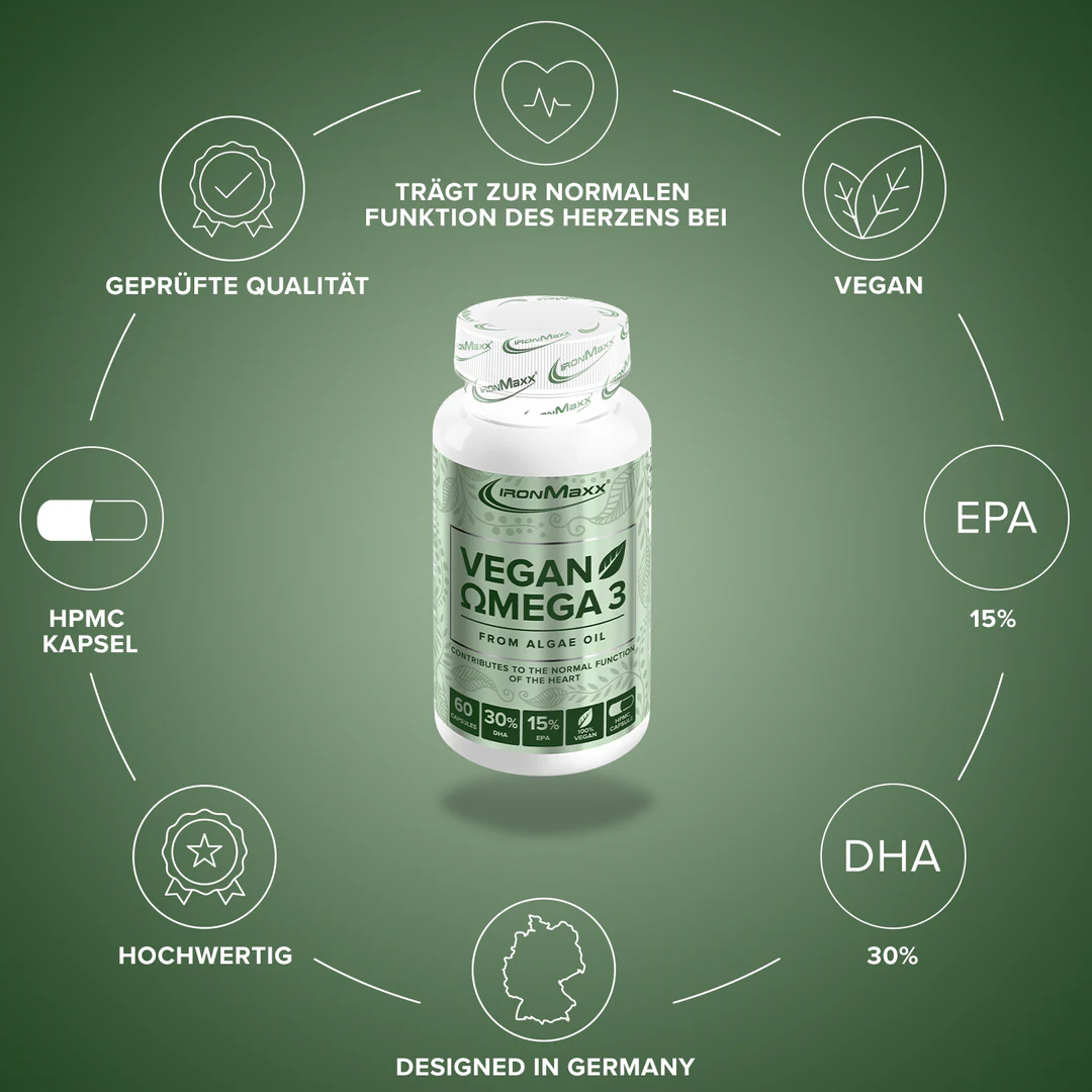 Vegán Omega 3 60 kapszula IronMaxx® 5 Vegán Omega 3 60 kapszula IronMaxx® - Image 5