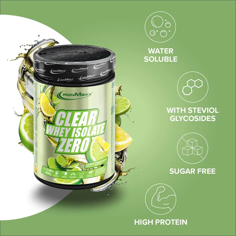 Clear Whey Isolate ZERO 400 g IronMaxx® – 24 g fehérje/adag 2 Clear Whey Isolate ZERO 400 g IronMaxx® – 24 g fehérje/adag - Image 2