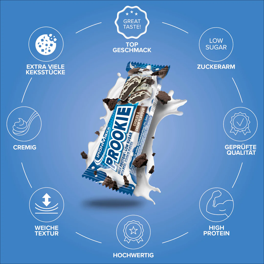 Prookie Protein Bar 45g IronMaxx – Kekszes fehérjeszelet 5 Prookie Protein Bar 45g IronMaxx – Kekszes fehérjeszelet - Image 5